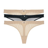 Transparent Low-Rise G-String Panties 3-Piece