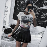 Vintage Gothic Punk Pleated Hip Hop Grunge Skirt