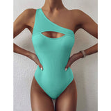 Sexy One Piece Swimsuit Wood Ear Ruffle Push Up Monokini