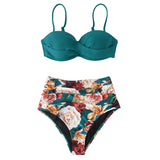 Floral Push Up High Waist Bikini Sets 2-Pieces Swimwear