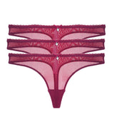 Transparent Low-Rise G-String Panties 3-Piece