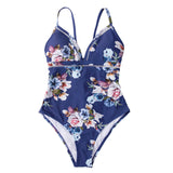 Women's Sexy Pear Blossom Swimsuit Floral Print Monokini