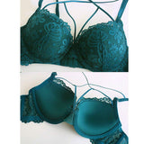 Cotton Thick V-Neck Lingerie Push Up Underwear Bra Set