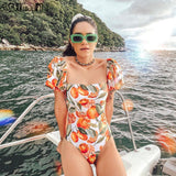 Women's Sexy Cartoon Printed Swimwear Backless Monokini