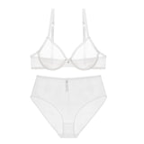 See-Through High-Waist Briefs Yarn Bra And Panty Set