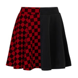 Punk Gothic Plaid A Line Plaid Patchwork Grunge Mini Skirt