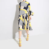 Women Striped Printed Loose Dress