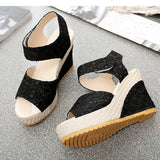 Hollow Gladiator Wedges Women Sandals