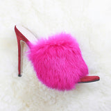 Candy Color Luxury Rabbit Fur Slippers