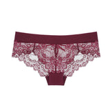 Sexy Lace Mid-Rise Underwear Hollow 3-Piece Panties