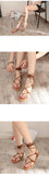 Women Multiple Cross-Strap Tall Knee Sandal