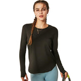 Women Long Sleeve Shirt for Fitness Loose Yoga Top