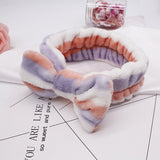 Coral Fleece Makeup Bow Headband For Women Wash Face Lady Bath Mask Cosmetic Hairband Elastic Soft Turban Hair Accessories