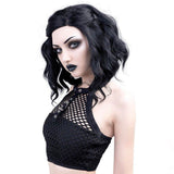 Grunge Gothic Punk Patchwork Hollow Out Backless Tank Tops