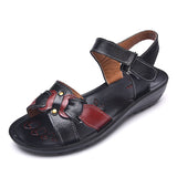 Leather Beach Women Wedge Sandals