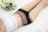 Free Shipping women's underwear high waist cotton lace sexy briefs Color Black Skin Light Purple Blue Green SIZE L XL R1