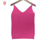 Women V Neck Solid Camis