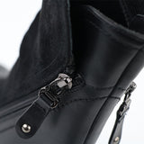 Soft Leather Women Double Zip Boots