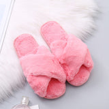 Woman Slip on Flats Faux Fur Slippers