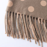 Dot Pattern Long Tassels Women Scarves