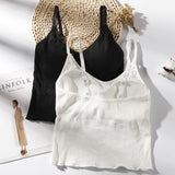 2019 Summer Slim Crop Tops Sexy Women Sleeveless Tank Tops Adjustable Padded Camisoles