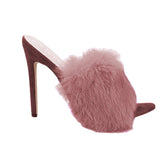 Candy Color Luxury Rabbit Fur Slippers