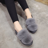 Women Snow Flats Faux Fur Shoes