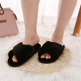 Women Faux Fur Warm Flats Slippers