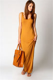 High Stretch Tank Robe Thin O-Neck Sleeveless Slim Maxi Dress