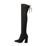 Flock Leather Women Over Knee Boots