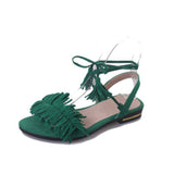 Woman Tassel Straps Flat Sandals