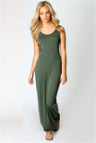 High Stretch Tank Robe Thin O-Neck Sleeveless Slim Maxi Dress