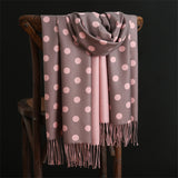 Dot Pattern Long Tassels Women Scarves