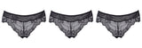 Sexy Lace Mid-Rise Underwear Hollow 3-Piece Panties