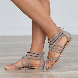 Women Rome Style Cross Tied Sandals