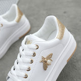 Women Breathable PU Leather Sneakers 