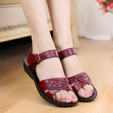 Women Leather Hook-Loop Sandals