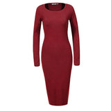 Long Sleeve Knit  Bodycon Sexy Party Sweater Dresses