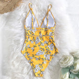 Women's Sexy Pear Blossom Swimsuit Floral Print Monokini