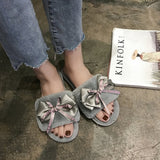 Women Plush Home Faux Fur Slippers 