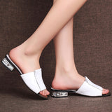 Women Open Toe Leather Shoes