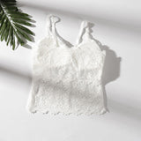 Women Lace Beauty Strap Sexy Camis Chest Pad Summer Crop Tops Sexy Gathered Push Up Bra Women Camisole Tank Tops