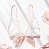 Underwear Suit Wire Free Satin Lingerie Bra and Panty Set