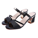 Women Square High Heel Sandals