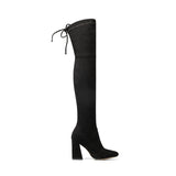 Flock Leather Women Over Knee Boots