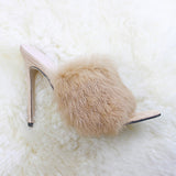 Candy Color Luxury Rabbit Fur Slippers