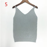 Women V Neck Solid Camis