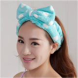 Women's Coral Fleece Makeup Bow Headband