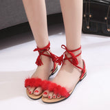 Women Flats Tassel Sandals 