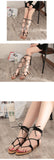 Women Multiple Cross-Strap Tall Knee Sandal